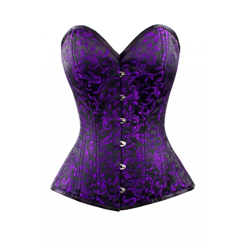 Retro - 1950s corsets with a cinched waistWT-OB PURPLE/BLACK BRO-200