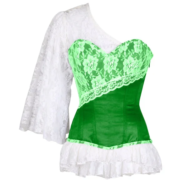 Moisture - wicking corsets for active lifestylesAdalric Laced Cloud Green Overbust Corset Moisture - wicking corsets for active lifestylesAdalric Laced Cloud Green Overbust Corset