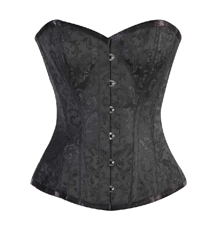 Victorian - era corsets with intricate boning detailsELEGANT BLACK BRO-200