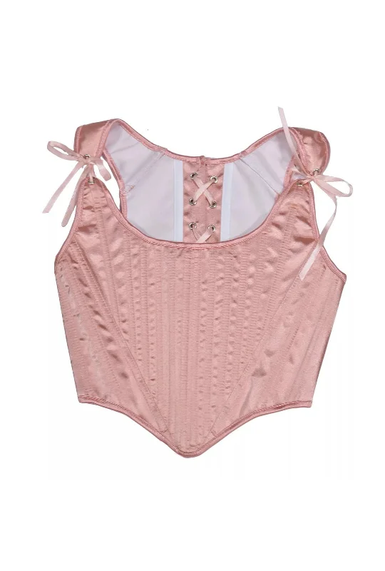 Multicolored bustiers with a vibrant and playful designBlush Pink Bandage Corset Top