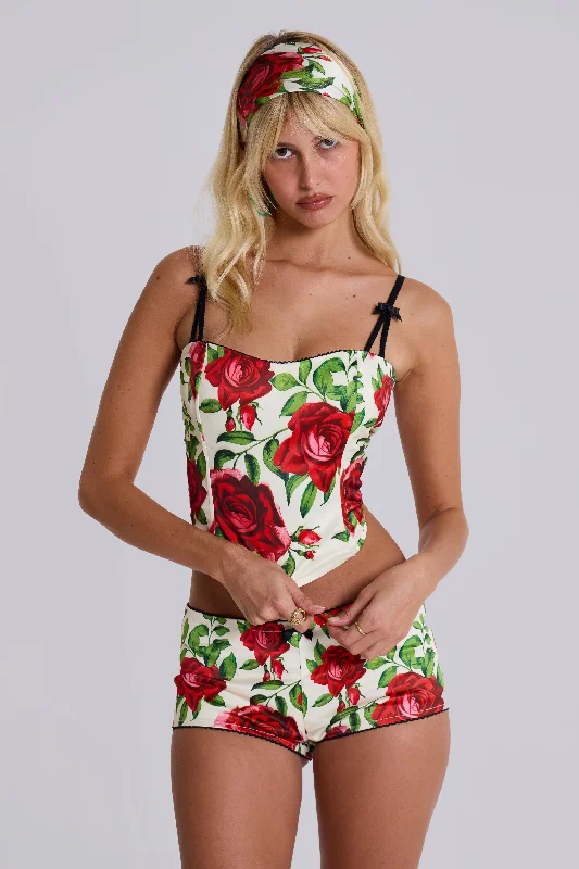 French - style bustiers for a romantic lookScarlet Satin Corset Top