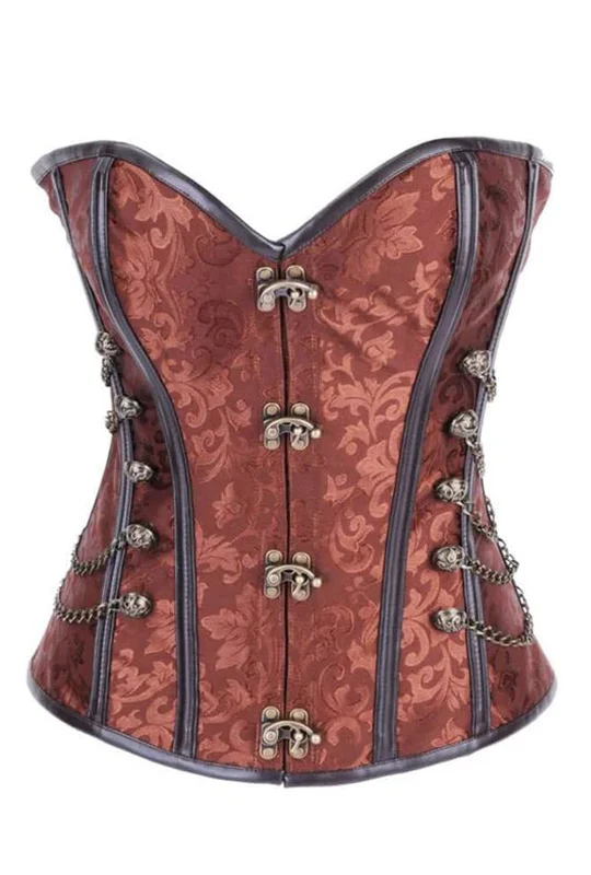 Compression bustiers for a slimming effectSteel Boned Copper Steampunk Chain Corset
