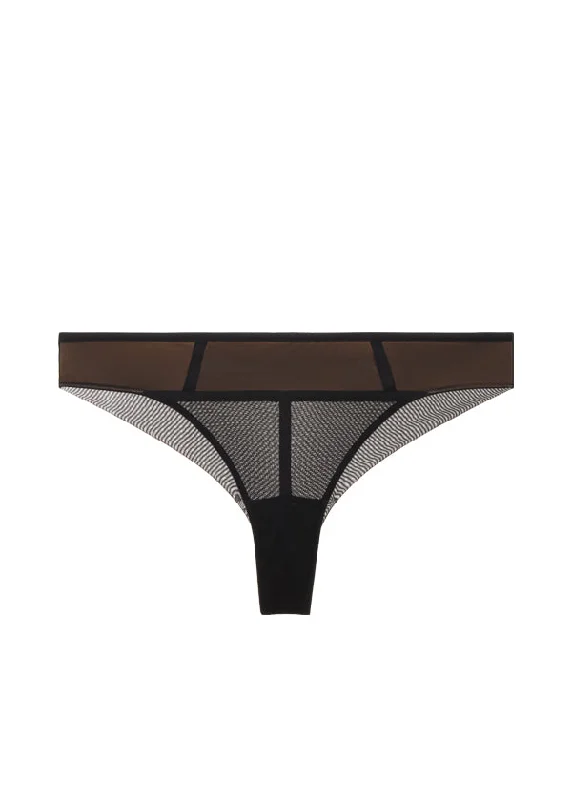 Women's Bridal Lingerie Collection ANN Plus Black High-Waisted Mesh Hipster Panties