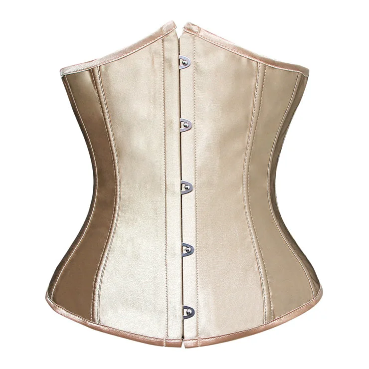 Striped corsets for a preppy and nautical vibeChampagne Satin Underbust Corset