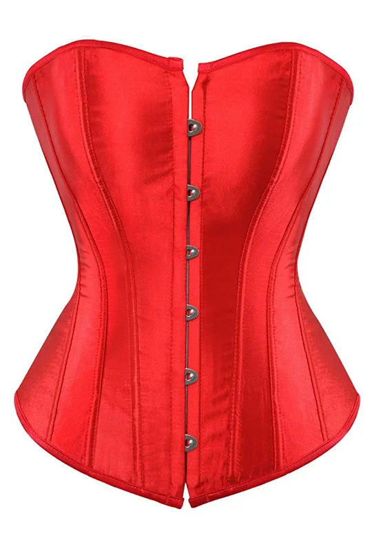 Cotton - blend bustiers for breathabilityRed Classic Satin Corset