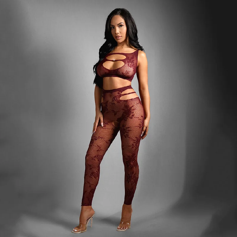 Women's Lingerie for HoneymoonsSHEER FANTASY UNDIVIDED ATTENTION - 1Size - Burgundy - One Size