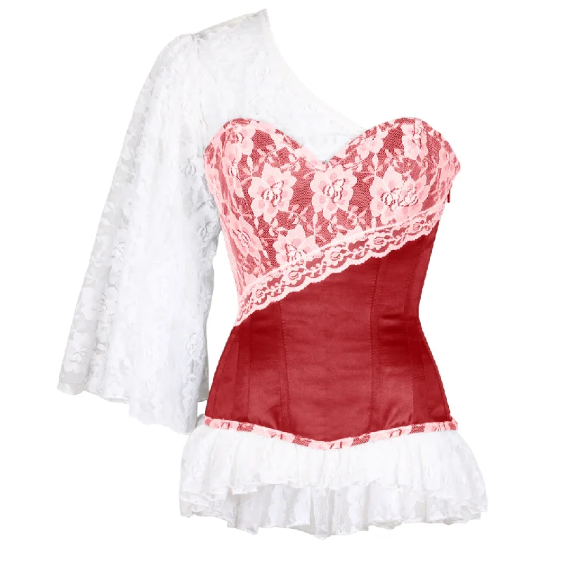 Hypoallergenic bustiers for sensitive skinAdalwin Laced Cloud Maroon Overbust Corset Hypoallergenic bustiers for sensitive skinAdalwin Laced Cloud Maroon Overbust Corset