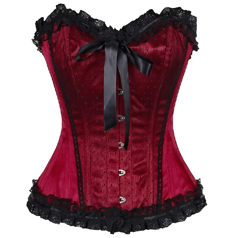 Multicolored bustiers with a vibrant and playful designRyan Satin Lace Overlay Burlesque Corset Multicolored bustiers with a vibrant and playful designRyan Satin Lace Overlay Burlesque Corset