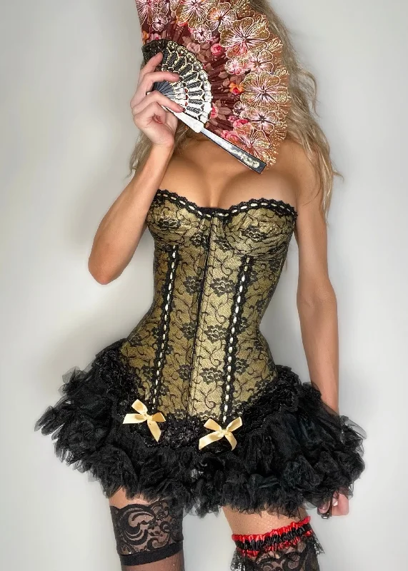Removable - boning corsets for easy cleaning90s Coquette Saloon Girl Styled Cosplay 3-Piece Corset Set Removable - boning corsets for easy cleaning90s Coquette Saloon Girl Styled Cosplay 3-Piece Corset Set