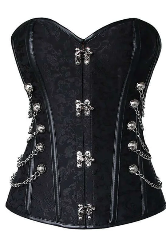 Animal - print bustiers for a wild and fierce styleSteel Boned Black Steampunk Chain Corset Animal - print bustiers for a wild and fierce styleSteel Boned Black Steampunk Chain Corset