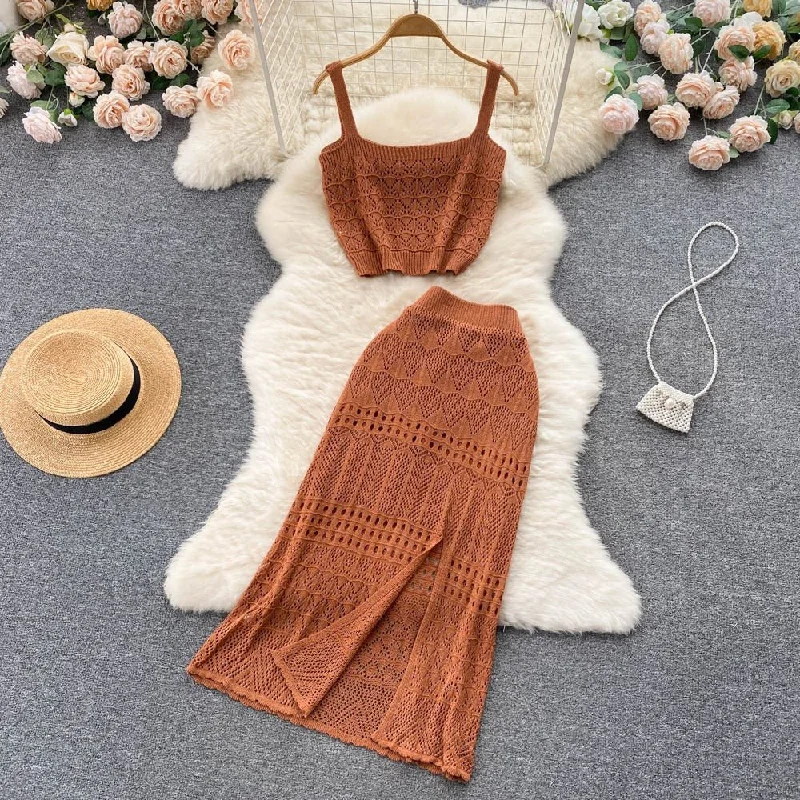 Eco-Friendly Organic Lingerie for Women Reyna Two Piece Crochet Beach Co-ords Set