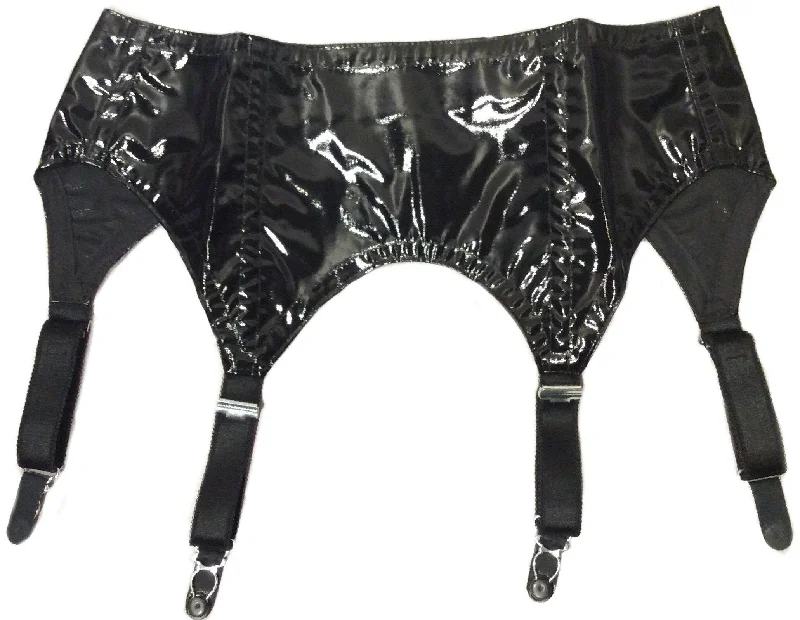 Adjustable - strap bustiers for a customized fitFour Strap PVC Suspender Belt - Black Adjustable - strap bustiers for a customized fitFour Strap PVC Suspender Belt - Black