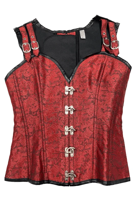 Supportive bustiers for large - busted womenRed Pirate Steampunk Corset Vest