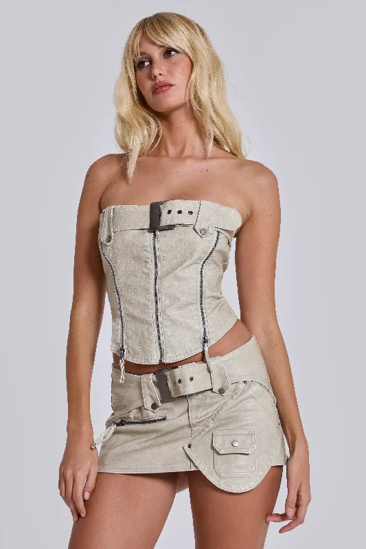 Pastel - colored corsets for a soft and feminine appealAxel Faux Leather Corset Top