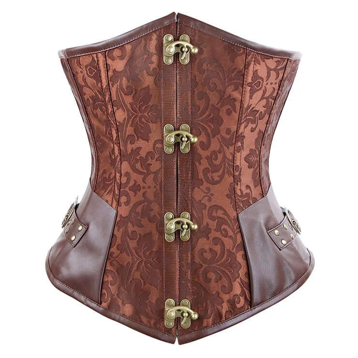 Posture - correcting bustiers for better spinal alignmentBrown Steampunk Underbust Corset Posture - correcting bustiers for better spinal alignmentBrown Steampunk Underbust Corset