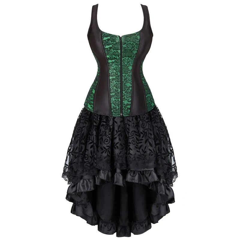 Sports - influenced bustiers with mesh panelsGothic Jacquard Shoulder Strap Corset Dress Suit Sports - influenced bustiers with mesh panelsGothic Jacquard Shoulder Strap Corset Dress Suit