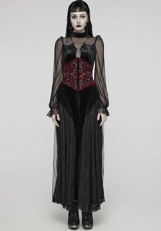 Neoprene corsets for a stretchy and form - fitting styleVictoria Corset [Red/Black] | WAIST BELT*