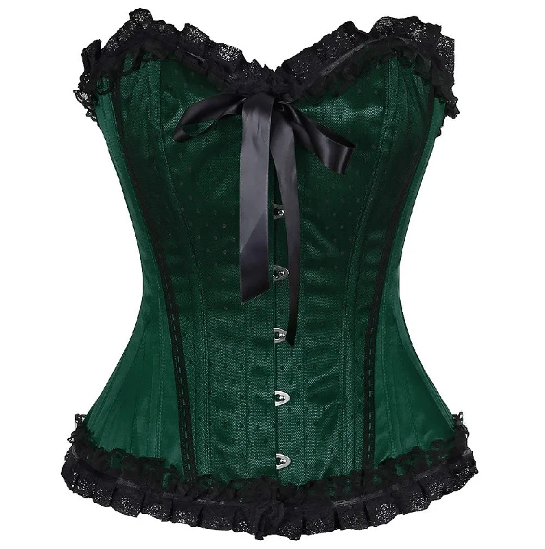 Floral - patterned corsets for a romantic and spring - like feelFrancescaa Satin Lace Overlay Burlesque Corset Floral - patterned corsets for a romantic and spring - like feelFrancescaa Satin Lace Overlay Burlesque Corset