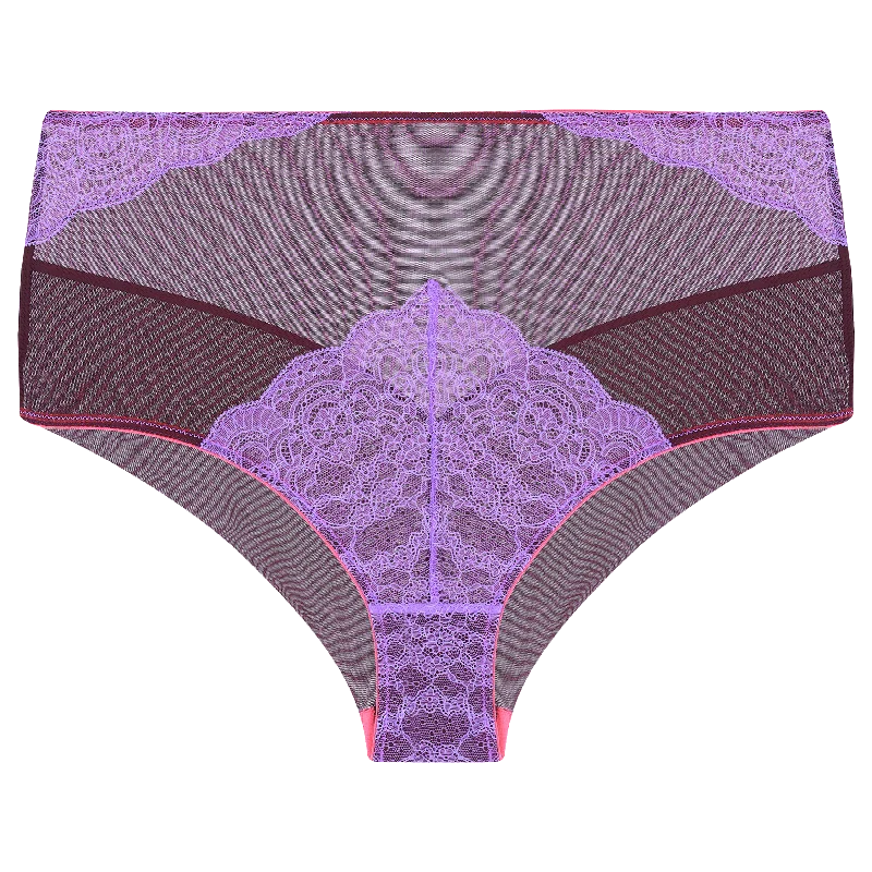Women's Satin Sleepwear Lingerie Savannah Lace High Waist Knicker