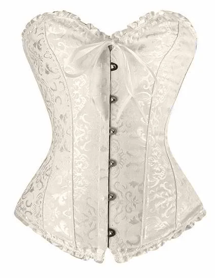 Moisture - wicking corsets for active lifestylesAntique White Busk Closure Overbust Corset Moisture - wicking corsets for active lifestylesAntique White Busk Closure Overbust Corset
