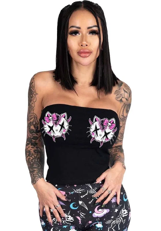 Multicolored bustiers with a vibrant and playful designHello Creepy Kitty | CORSET TUBE TOP Multicolored bustiers with a vibrant and playful designHello Creepy Kitty | CORSET TUBE TOP