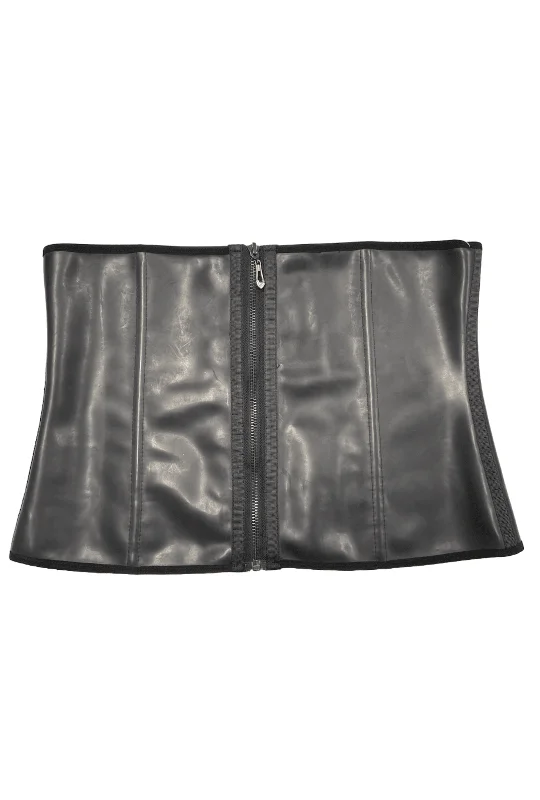 Pastel - colored corsets for a soft and feminine appealBlack Latex Waist Trainer with Zips