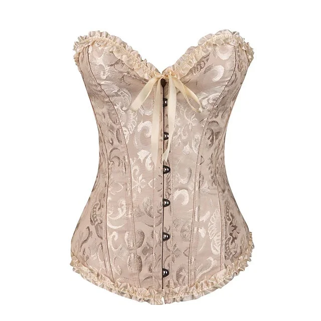Multicolored bustiers with a vibrant and playful designClassic Champagne Busk Closure Corset Multicolored bustiers with a vibrant and playful designClassic Champagne Busk Closure Corset