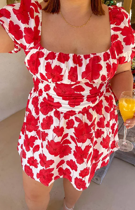 Bohemian - style corsets with tassels and embroideryDanyal Red Anemone Floral Print Mini Dress Bohemian - style corsets with tassels and embroideryDanyal Red Anemone Floral Print Mini Dress