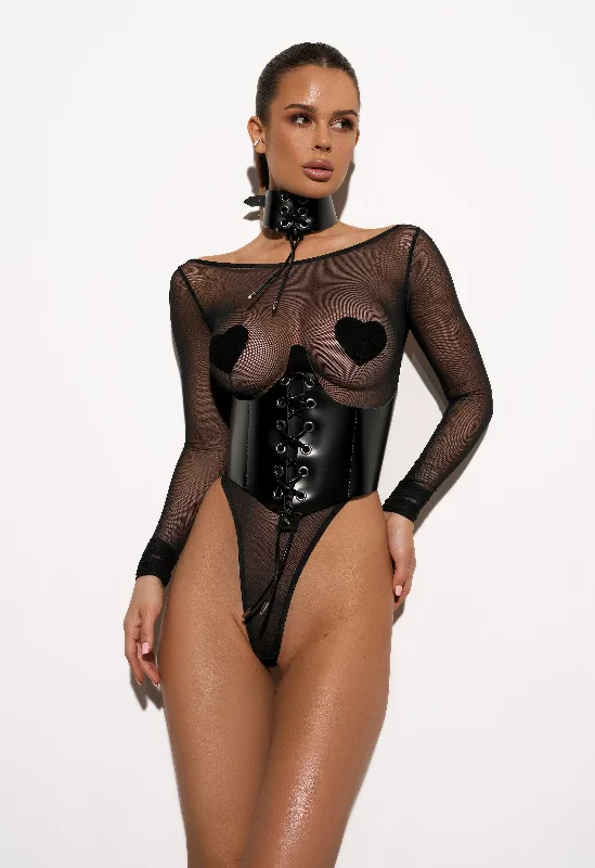 Denim - look corsets for a casual yet stylish twistLeather Corset "Freya"