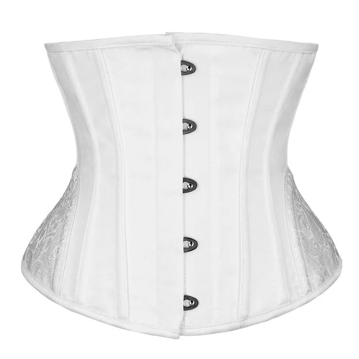 Modern - design corsets with a minimalist aestheticPaisley White Hip Underbust Corset Modern - design corsets with a minimalist aestheticPaisley White Hip Underbust Corset