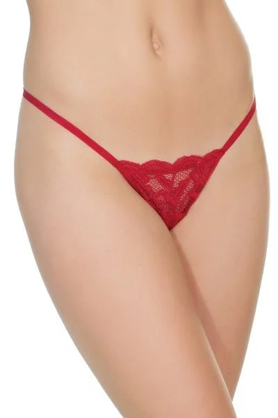 Women's Sheer Lingerie Nightgowns Lace G-String Red