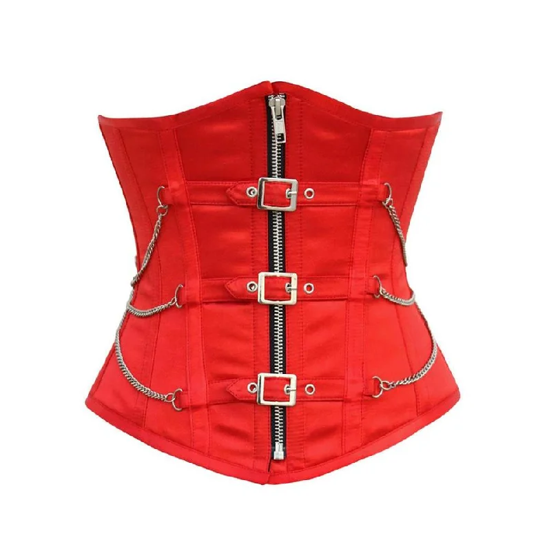 White bustiers for a pure and innocent aestheticNainsi Red Underbust Corset with Buckles White bustiers for a pure and innocent aestheticNainsi Red Underbust Corset with Buckles
