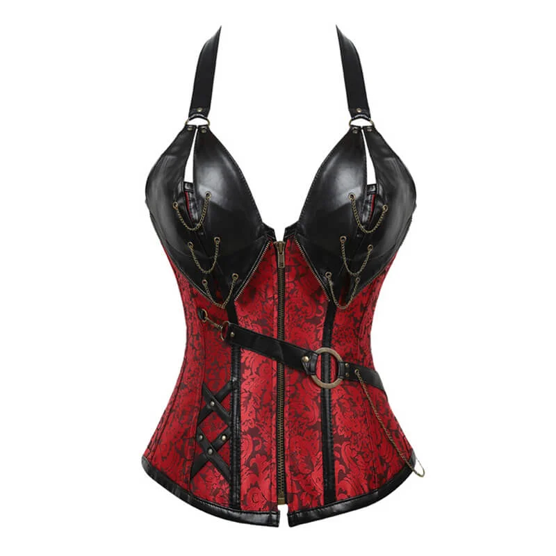 Hollywood - glamour bustiers for a red - carpet effectVintage Lace Up Halter Neck Corset Top Hollywood - glamour bustiers for a red - carpet effectVintage Lace Up Halter Neck Corset Top