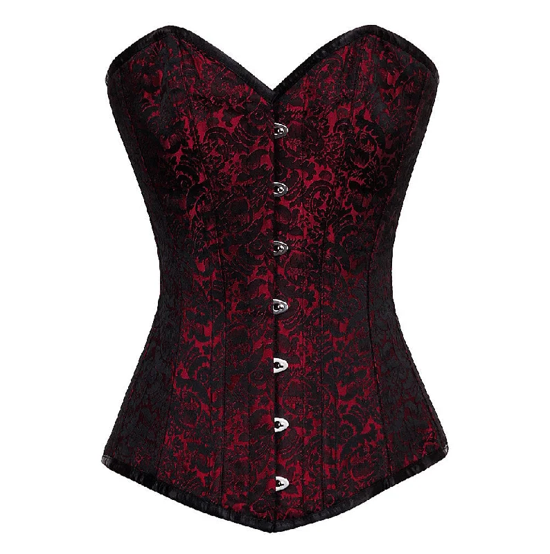 Steampunk - themed bustiers with brass accentsEB-9051 RED/BLACK BRO-100