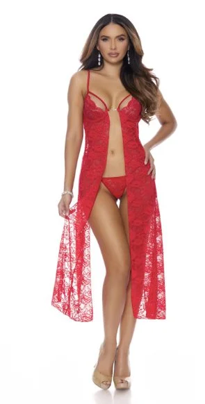 Breathable Bamboo Lingerie for Women Lace Gown with Underwire Cups