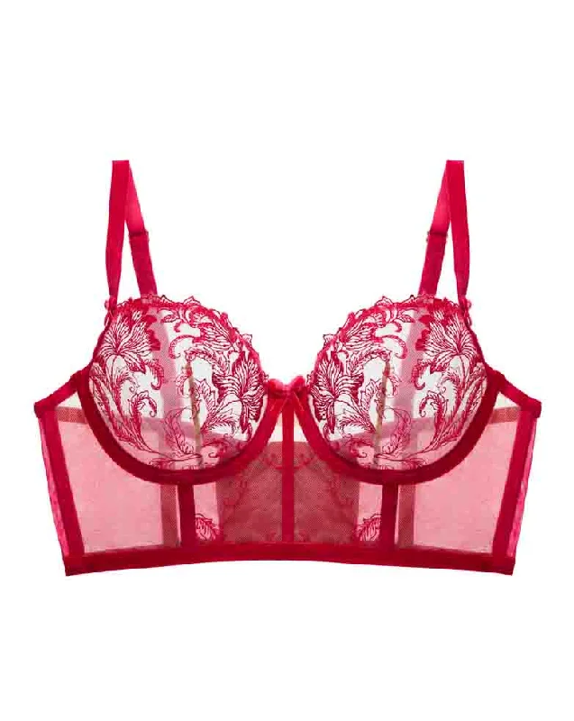 Full Coverage Lingerie for WomenNocturnelle Flame Red Long Line Bra by Dita Von Teese - LAST CHANCE Full Coverage Lingerie for WomenNocturnelle Flame Red Long Line Bra by Dita Von Teese - LAST CHANCE