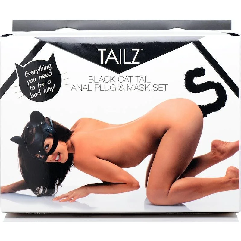 Women's Lingerie for AnniversariesCat Tail Anal Plug and Mask Set