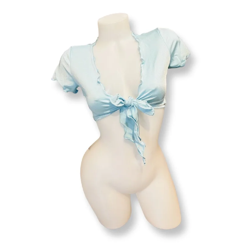 Women's Corset Style Lingerie Ruffle School Girl Top Baby Blue