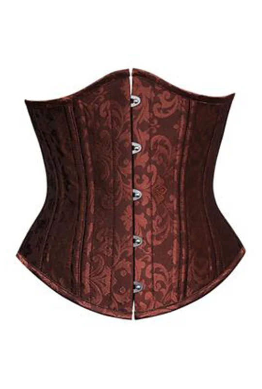 Animal - print bustiers for a wild and fierce styleSteel Boned Brown Jacquard Underbust Animal - print bustiers for a wild and fierce styleSteel Boned Brown Jacquard Underbust