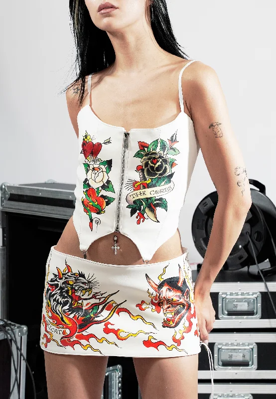 Waist - training corsets for long - term figure shapingDagger Corset - White