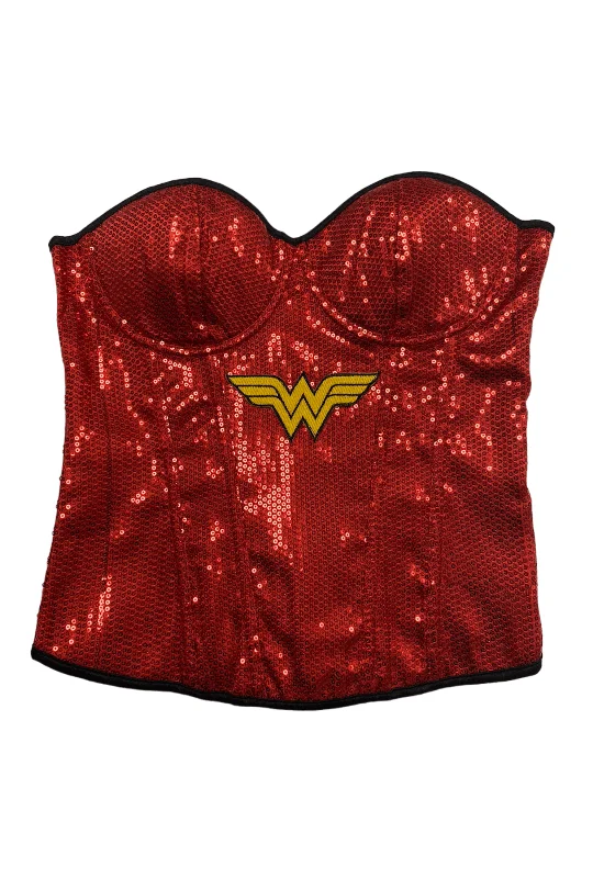 Steampunk - themed bustiers with brass accentsWonder Woman Sequin Corset