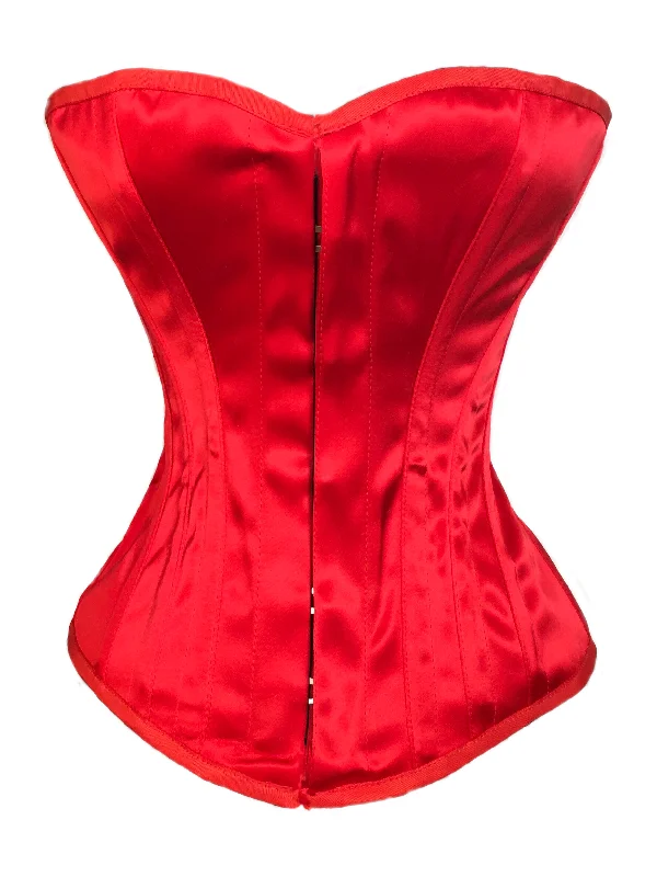 White bustiers for a pure and innocent aestheticClassic Overbust Corset in Red Satin White bustiers for a pure and innocent aestheticClassic Overbust Corset in Red Satin