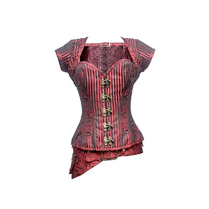 Victorian - era corsets with intricate boning detailsCathy Steampunk Overbust Corset Victorian - era corsets with intricate boning detailsCathy Steampunk Overbust Corset