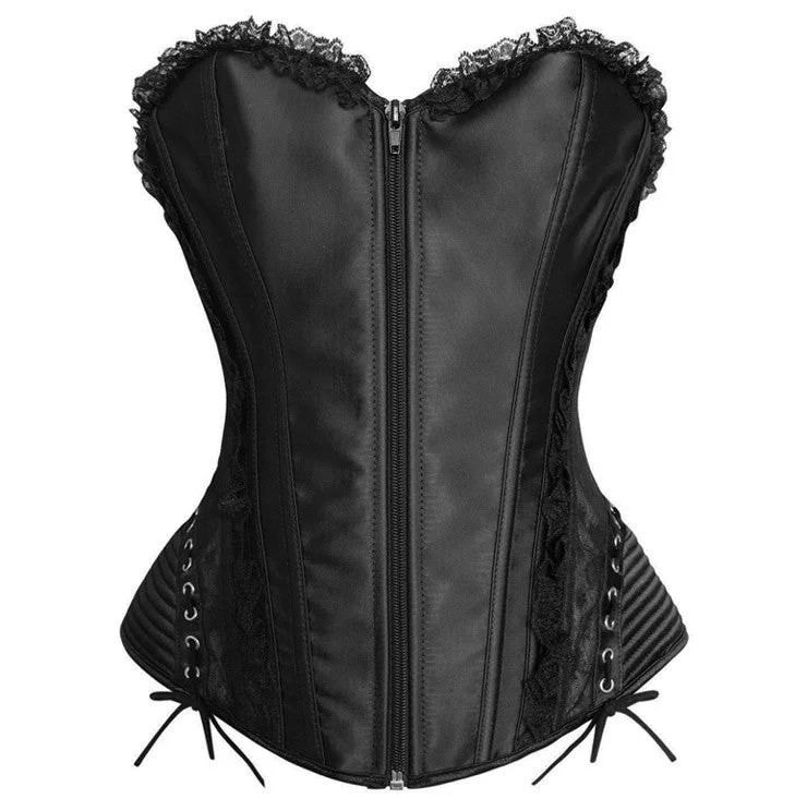 Halloween - themed corsets for a spooky costumeBlack Hip and Zip Detail Corset