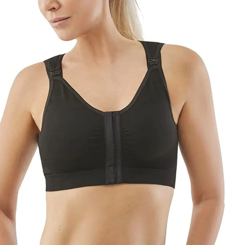Bra with a non - padded cup for a natural feel Carefix Bree Post-Op Wire Free Front Close Recovery Bra (3831) - Black Bra with a non - padded cup for a natural feel Carefix Bree Post-Op Wire Free Front Close Recovery Bra (3831) - Black