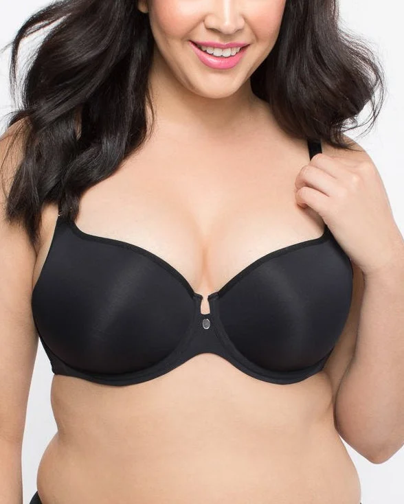Bra with adjustable hooks for a customized fit Curvy Couture Tulip Smooth Underwire T-Shirt Bra (More colors available) - 1274 - Black Bra with adjustable hooks for a customized fit Curvy Couture Tulip Smooth Underwire T-Shirt Bra (More colors available) - 1274 - Black