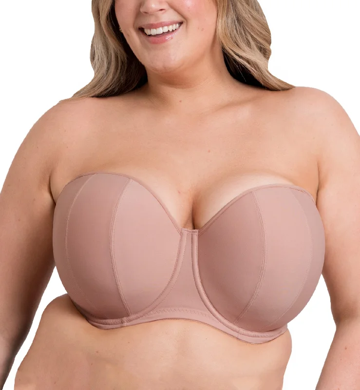 Bra with a push - up insert for extra cleavage on demand Curvy Kate Luxe Multiway Strapless Underwire Bra (CK2601) - Latte Bra with a push - up insert for extra cleavage on demand Curvy Kate Luxe Multiway Strapless Underwire Bra (CK2601) - Latte