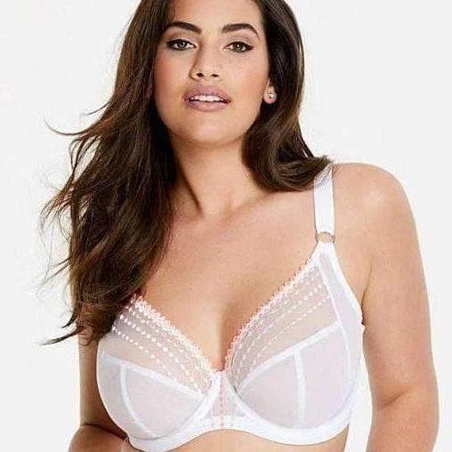 Women's pastel - colored bras for a soft lookElomi Matilda UW Plunge Bra in White EL8900 Women's pastel - colored bras for a soft lookElomi Matilda UW Plunge Bra in White EL8900