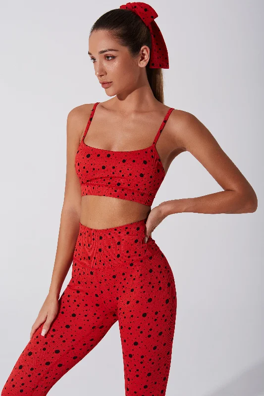 Women's bras with a silk blend for luxuryHafwen Polka Dots Bra - Savvy Red