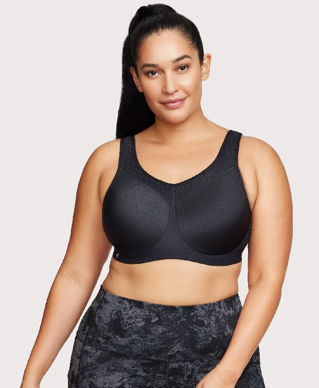 Bra with a memory foam cup for a customized fit High Impact Underwire Sports Bra Black Bra with a memory foam cup for a customized fit High Impact Underwire Sports Bra Black